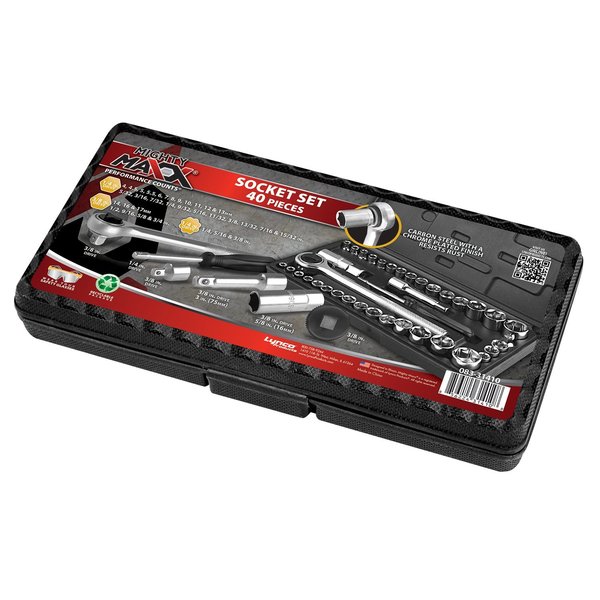 Mighty Maxx Socket Set w Storage Case 40pc 083-31410